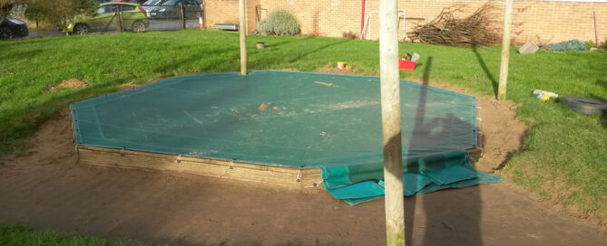 Protective hexagonal school sandpit cover