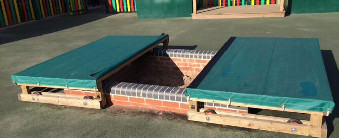 Sandpit cover with velcro attachment