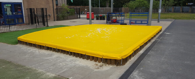 Heavy duty school sandpit cover