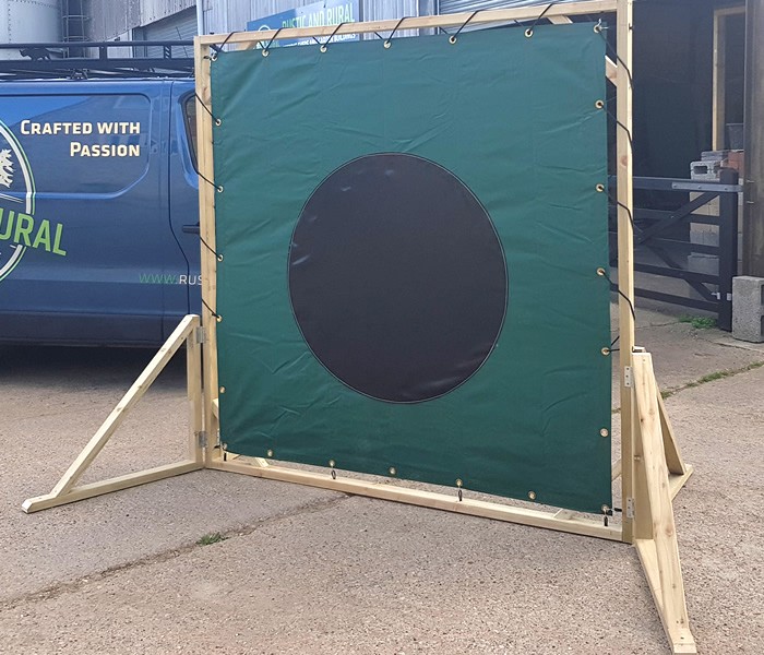 Aunt sally backdrop on frame