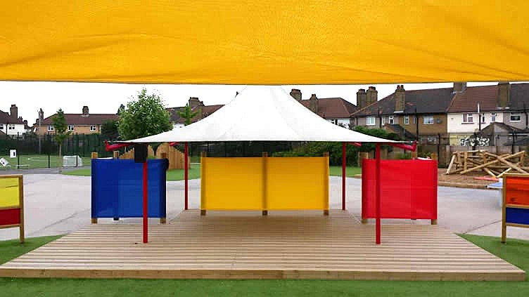 Custom made playground shade sails