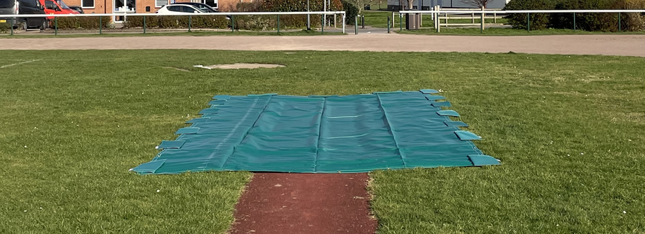 Tarpaulin long jump pit covers