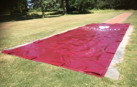 Red PVC long jump cover