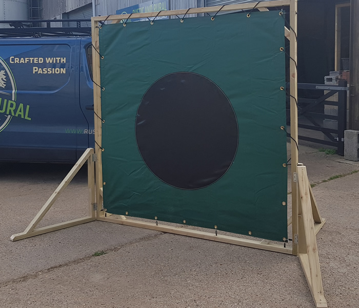 Aunt sally backdrop on frame