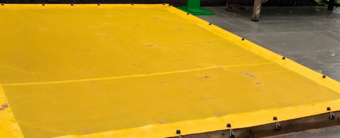 Yellow flat top sandpit cover