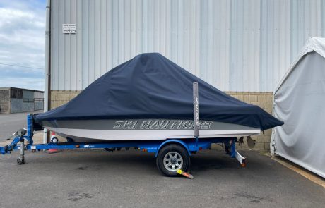 Boat cover on trailer