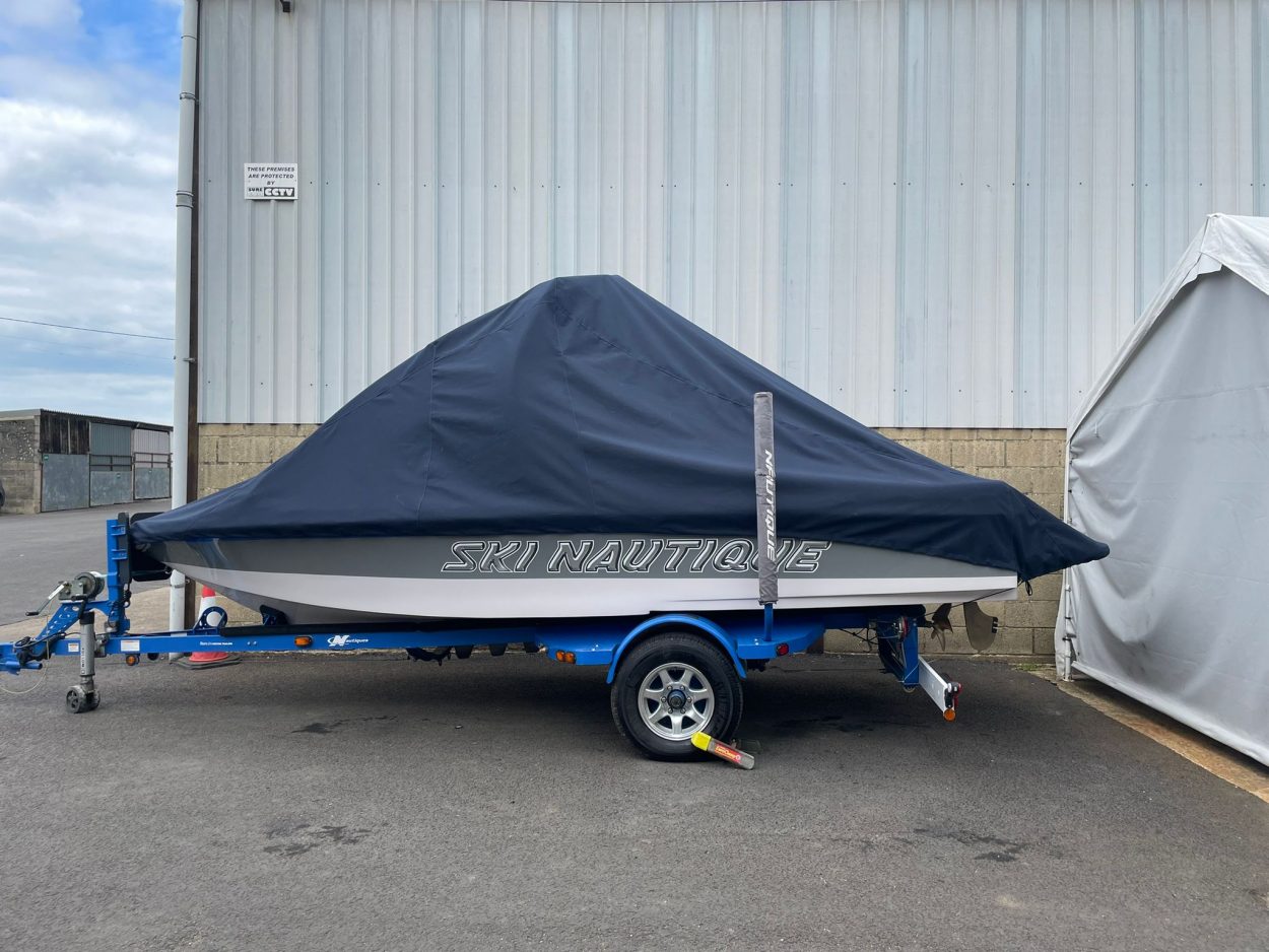 Boat cover on trailer