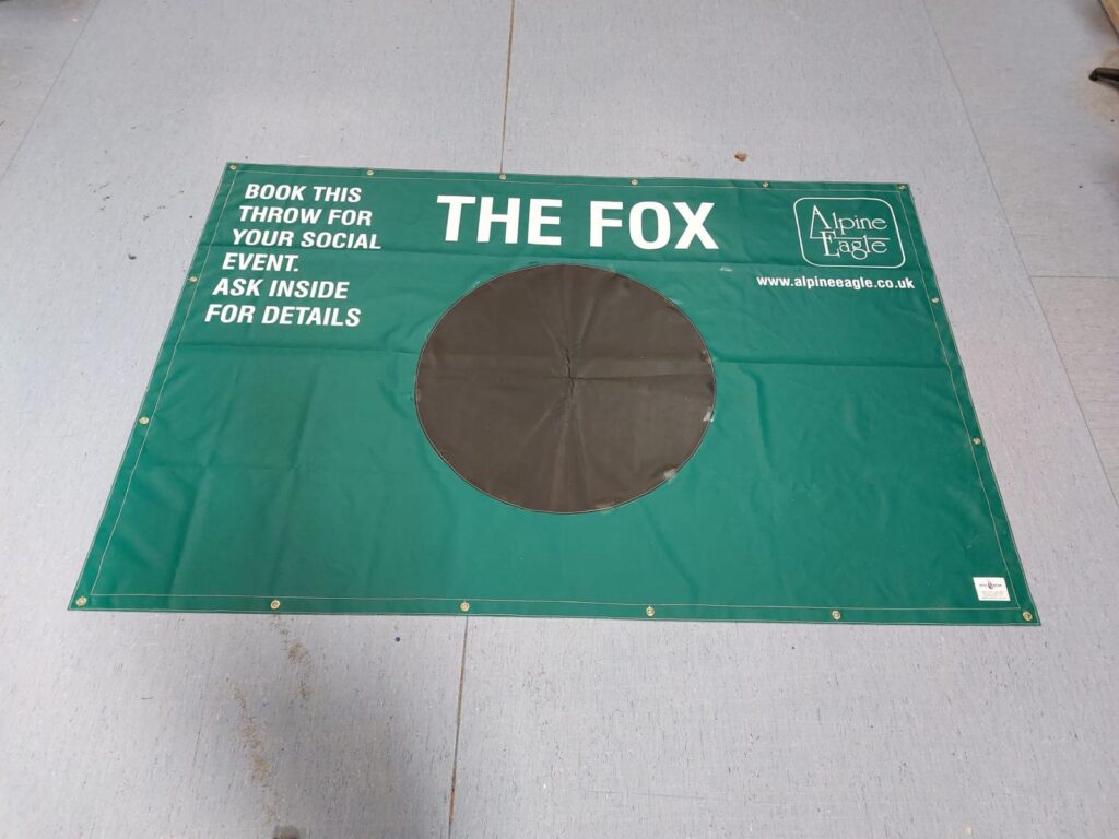 Bespoke printed aunt sally backdrop