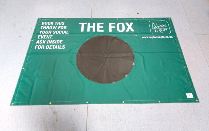 Bespoke printed aunt sally backdrop