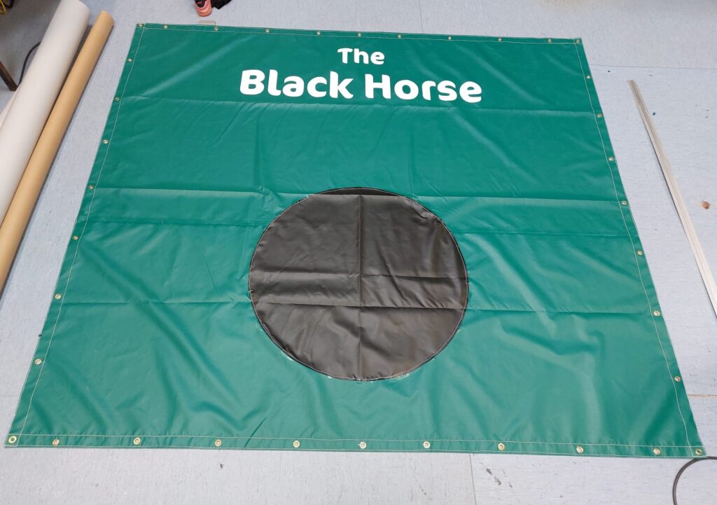 Custom printed aunt sally backdrop