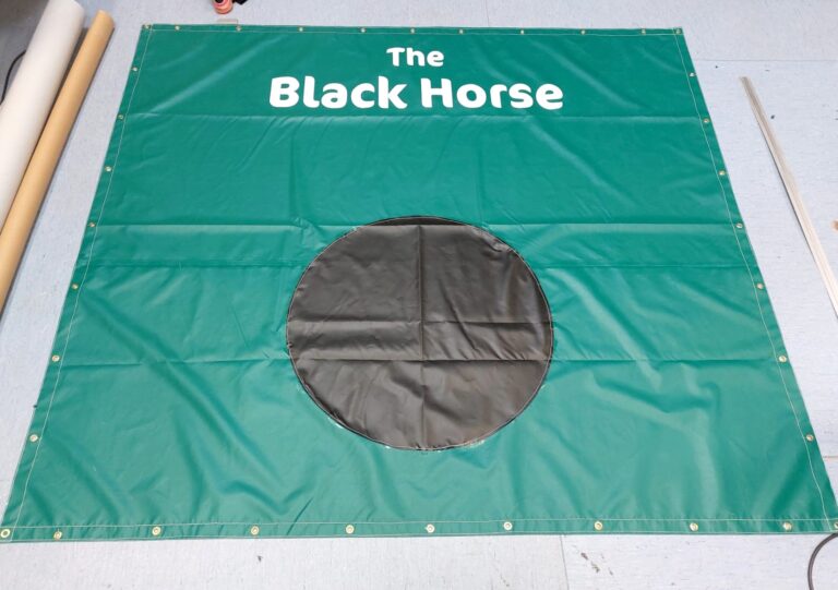 Custom printed aunt sally backdrop