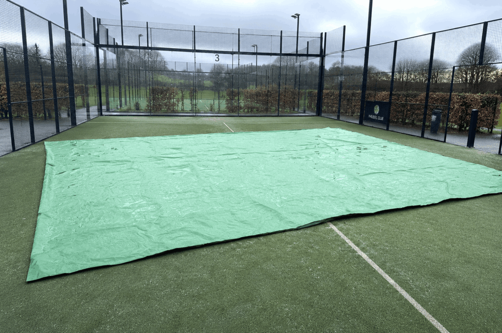 Groundsheet for outdoor padel court