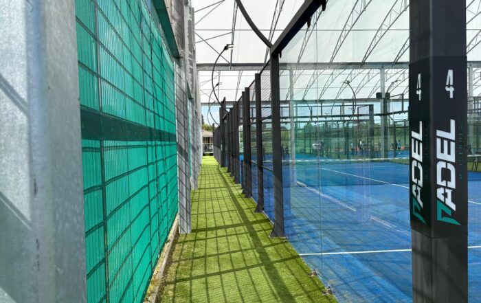 Padel court with rain breakers