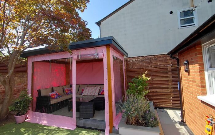 pink pvc gazebo side panels