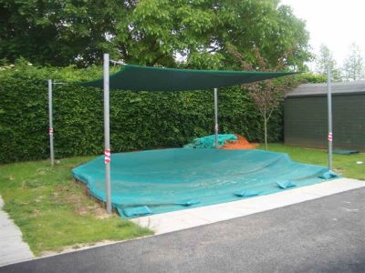 Square green garden shade sail