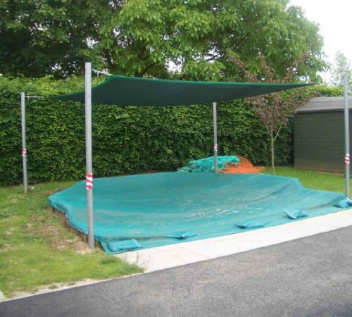 Square green garden shade sail