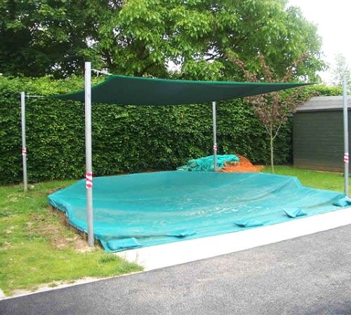 Square green garden shade sail