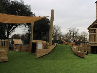 Shade sail on school playground